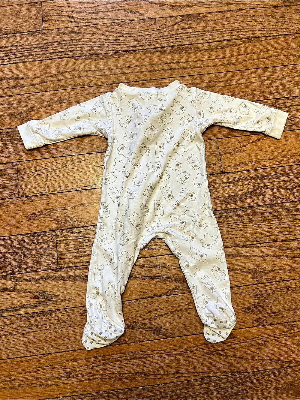 Feather Baby Footed Bear Print Sleeper Baby 6-9M